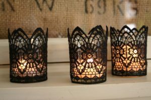 lace votive candle holders