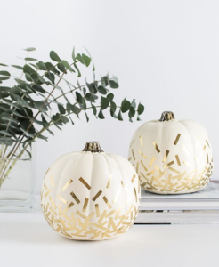 white and gold pumpkin