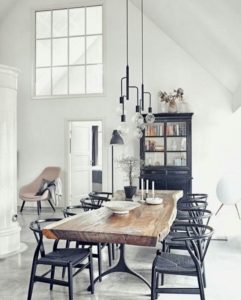 black dining chairs - monochrome