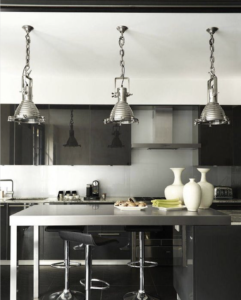black kitchen cabinets - monochrome