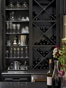 black wine rack - monochrome