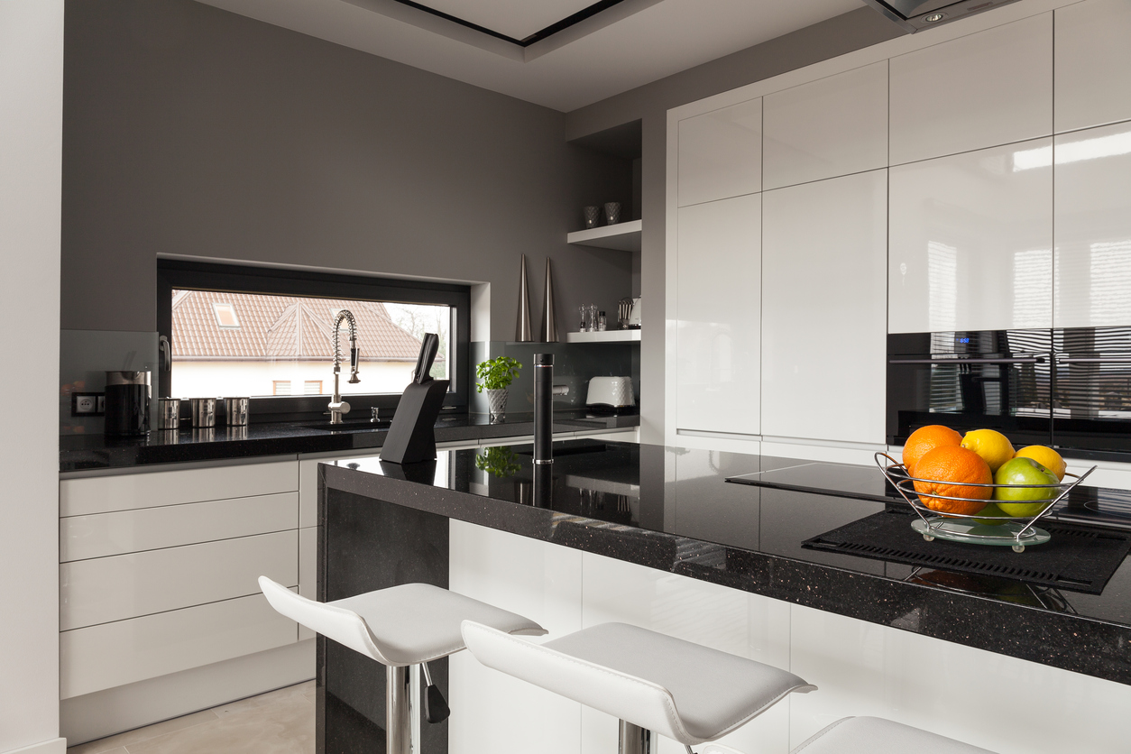 monochrome kitchen design