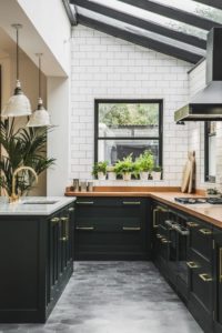 design forecast_black kitchen brass accents