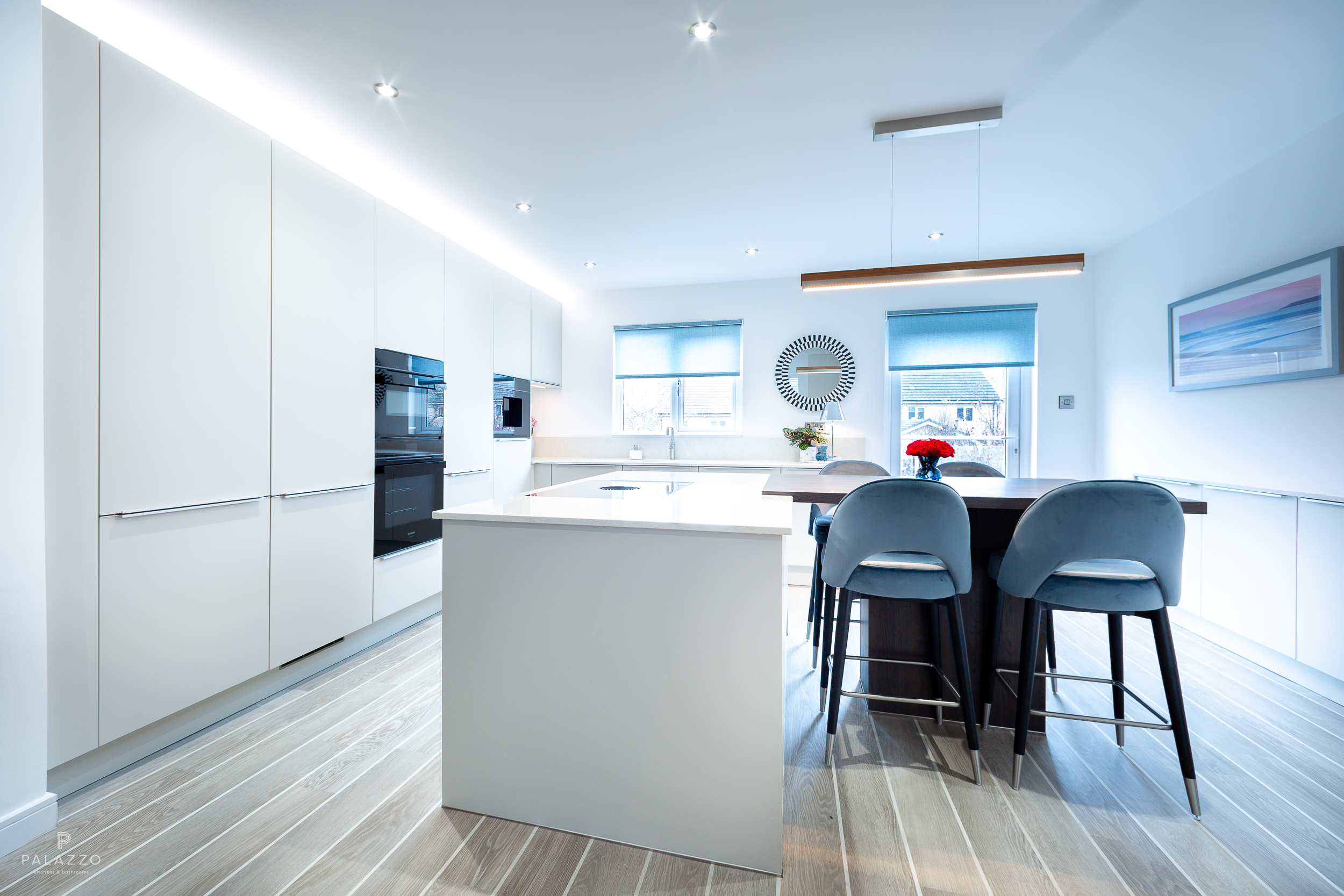 Image 1: A Modern Pebble Grey German Pronorm Kitchen in Newton Mearns